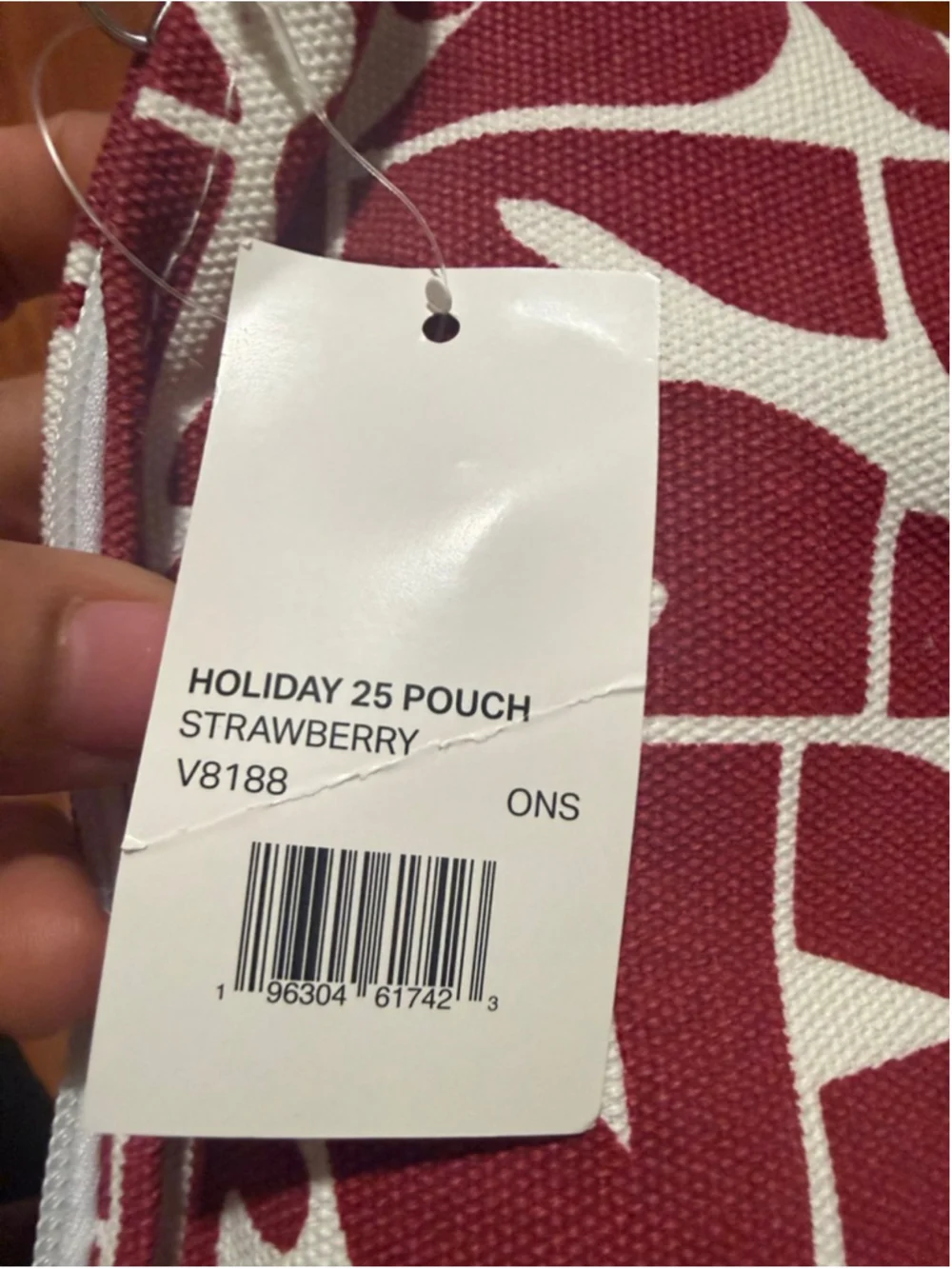 Women's Vuori Holiday 25 Pouch One Size Red White Cosmetic Bag
